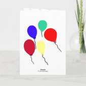 Carte Fête Fille anniversaire Casquette Fleurs Ballons (Dos)