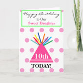 Carte Fête Fille anniversaire Casquette Fleurs Ballons (Devant)