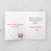 Carte Fête Fille anniversaire Casquette Fleurs Ballons (Intérieur)