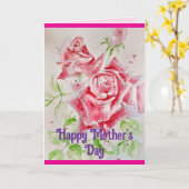 Carte Fête Fleur Florale Rose Rouge (Fleur jaune)