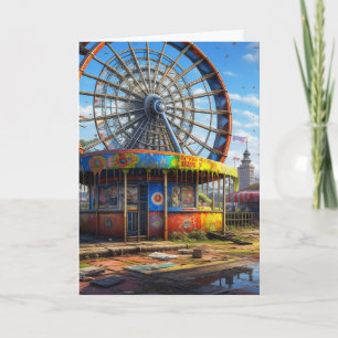 Carte Fête Foraine Abandonnée Grande Roue Vide