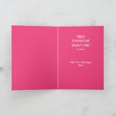 Carte Fête internationale des femmes rose florale (Intérieur)