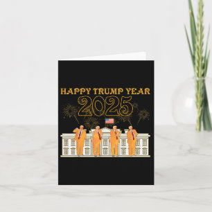 Carte Fête joyeuse année Trump 2025 Maison Blanche Nouve