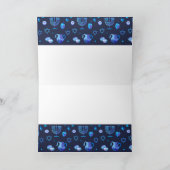 Carte Fête joyeuse de Hanukkah Belle décoration bleue (Intérieur)