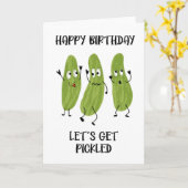 Carte fête joyeuse soyons cueillis cornue (Fleur jaune)