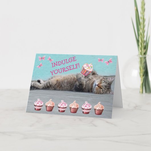 Carte Fête Kitty Cupcake Anniversaire (Devant)