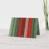 Carte Fête Motif Red Green Woodgrain (Dos)