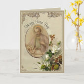Carte Fête Saint-Joseph Catholique Religieux (Fleur jaune)