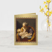 Carte Fête Saint-Joseph Fête Jésus religieux (Fleur jaune)