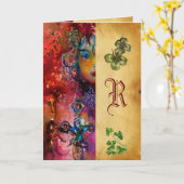 Carte Fête Saint-Patrick du Parchemin Monogramme EXCALIB (Fleur jaune)