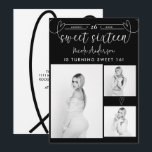 Carte Fête Sweet 16 Photo Noir & Blanc Modern Hearts<br><div class="desc">Articles assortis disponibles.</div>