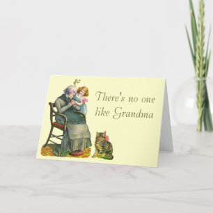 Carte Fête vintage de la grand-mère et de l'enfant