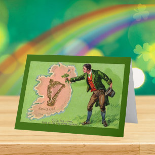 Carte Fête vintage de la Saint Patrick Erin's Isle