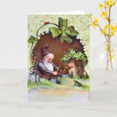 Carte Fête vintage de la St Patrick (Fleur jaune)