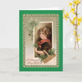 Carte Fête vintage de la St Patrick (Fleur jaune)