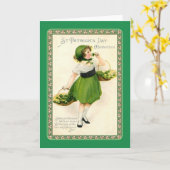 Carte Fête vintage de la St Patrick (Fleur jaune)
