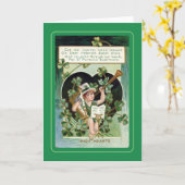 Carte Fête vintage de la St Patrick (Fleur jaune)