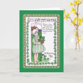 Carte Fête vintage de la St Patrick (Fleur jaune)