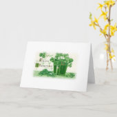 Carte Fête vintage de St. Pat - Voeux Shamrocks, (Fleur jaune)