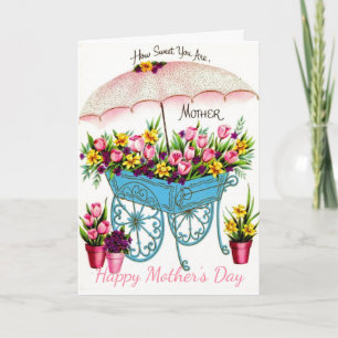 Carte Fête vintage des mères