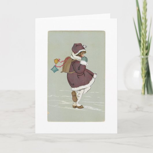Carte Fête vintage d'hiver (Devant)