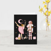 Carte Fête vintage Noisette de Ballet Noël Rose (Fleur jaune)