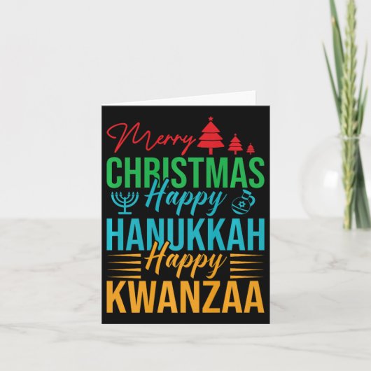 Carte Fêter Joyeux Noël Joyeux Hanoukka Happy (Devant)