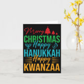 Carte Fêter Joyeux Noël Joyeux Hanoukka Happy (Fleur jaune)