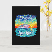 Carte Fêter la Nouvelle Année 2026 en croisière, fête en (Fleur jaune)