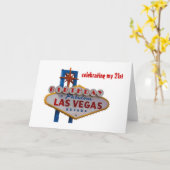Carte Fêter mon 21e anniversaire Las Vegas Card (Fleur jaune)