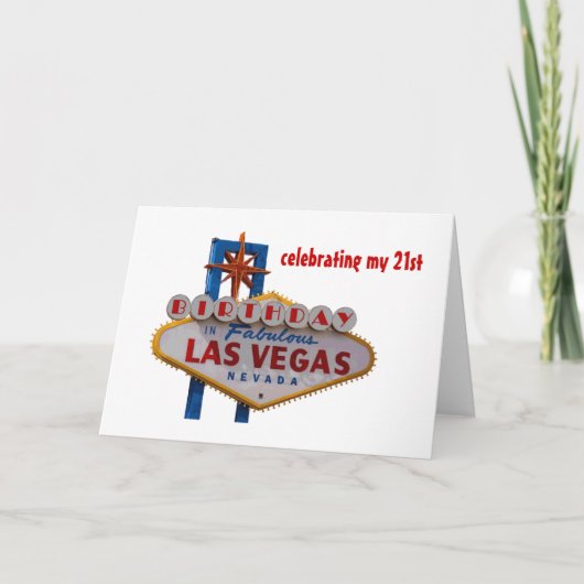 Carte Fêter mon 21e anniversaire Las Vegas Card (Devant)