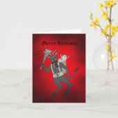 Carte Fêtes amusantes Krampus Étrange Noël bizarre (Fleur jaune)