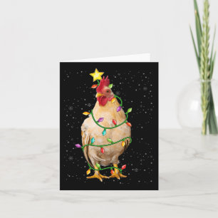 Carte Fêtes de famille Saison Lumières de Noël Poulet mo
