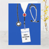 Carte Fêtes de fin d'études de l'école de soins infirmie (Fleur jaune)