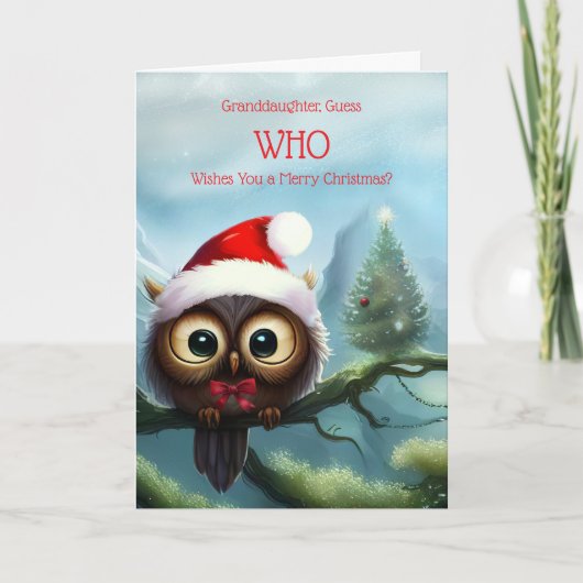 Carte Fêtes de Noël avec la chouette (Devant)