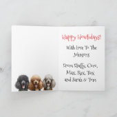 Carte Fêtes de Noël de caniche moche (Intérieur)