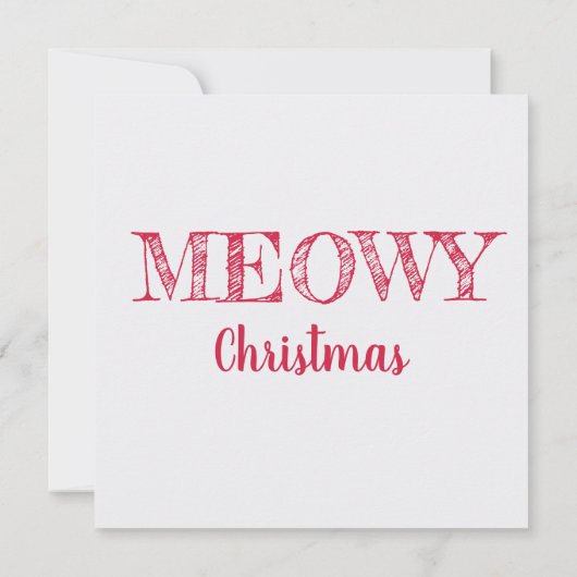 Carte Fêtes de Noël d'hiver père Noël chat animal de com (Dos)