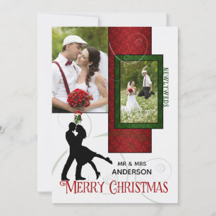 Carte Fêtes de Noël pour les jeunes mariés 2 photos