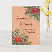 Carte Fêtes de Noël Russe (Fleur jaune)