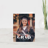 Carte Fêtes Grad Moderne Simple Script Photo personnalis (Devant)