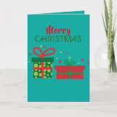 Carte Fêtes Joyeuses boîtes cadeaux de Noël (Devant)