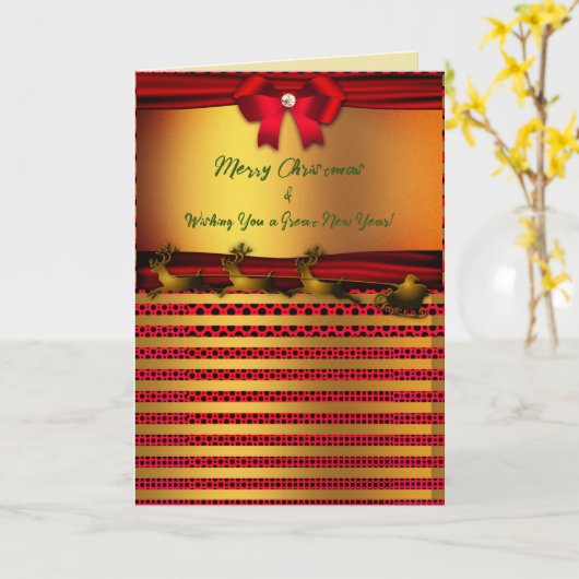 Carte Fêtes / Noël Nouvel An (Fleur jaune)