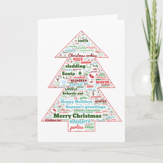 Carte Fêtes personnalisées Arbre de Noël (Devant)