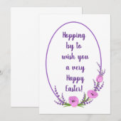 Carte Fêtes romantiques couronnes Tulip fleurs Pâques (Devant / Derrière)