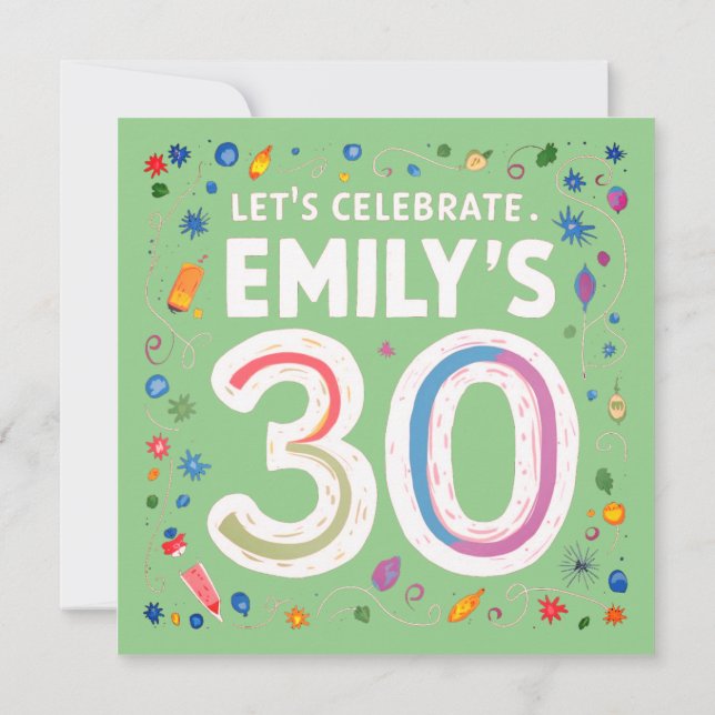Carte Fêtons les 30 grands d'Emily ! (Dos)