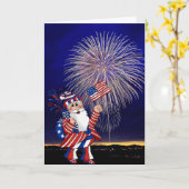 Carte Feu d'4 juillet patriotique (Fleur jaune)