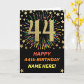 Carte Feu d'anniversaire 44e Rainbow Gold Fun (Fleur jaune)