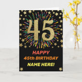 Carte Feu d'anniversaire 45e Rainbow Gold Fun (Fleur jaune)