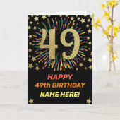 Carte Feu d'anniversaire 49e Rainbow Gold Fun (Fleur jaune)