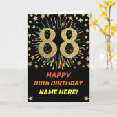 Carte Feu d'artifice 88e anniversaire coloré Rainbow Gol (Fleur jaune)